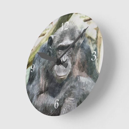 CHIMPANZEE RUNDE WANDUHR (Winkel)