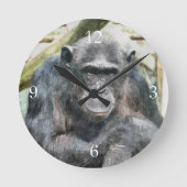 CHIMPANZEE RUNDE WANDUHR (Vorderseite)