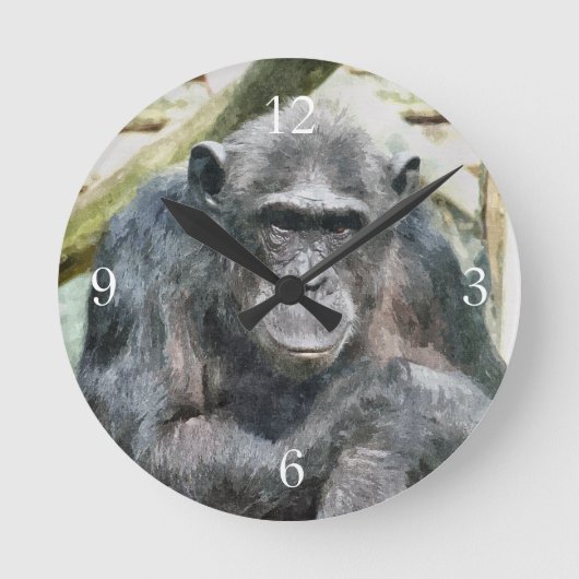 CHIMPANZEE RUNDE WANDUHR (Vorderseite)