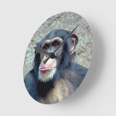 Chimpanzee Runde Wanduhr (Winkel)