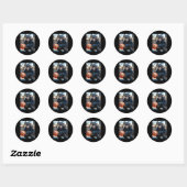 Chimpanzee Sketll Affe Funny Graphic 1 Runder Aufkleber (Blatt)