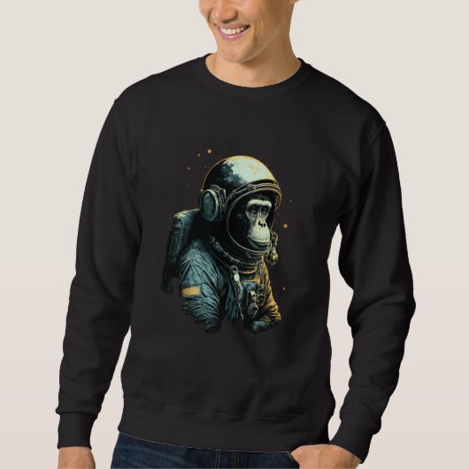 Chimpanzee Space Astronaut Travel Monkey Vintage Sweatshirt (Vorderseite)