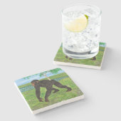 Chimpanzee Steinuntersetzer (Seitenansicht)