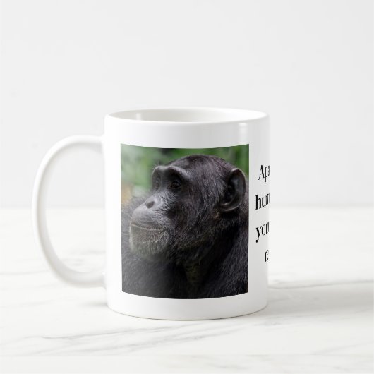 Chimpanzee themed coffee mug kaffeetasse (Links)