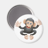 Chimpanzee Tierkartoon Magnet (Vorderseite/Rückseite)