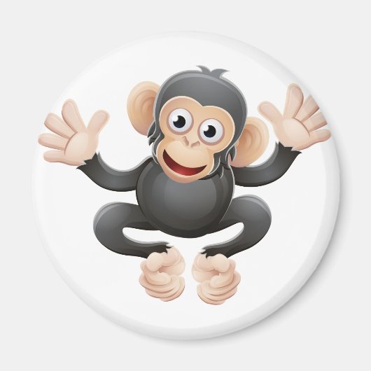 Chimpanzee Tierkartoon Magnet (Vorne)
