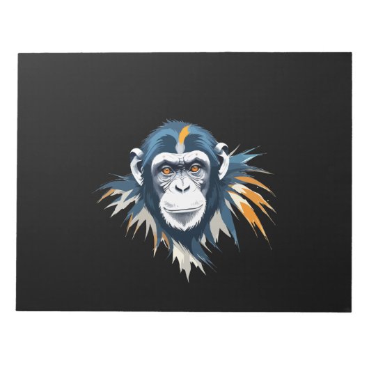 Chimpanzee Vector Art mit lebhaften Farben Notizblock (Vorderseite)