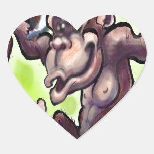 Chimpanzee Weihnachten Herz-Aufkleber