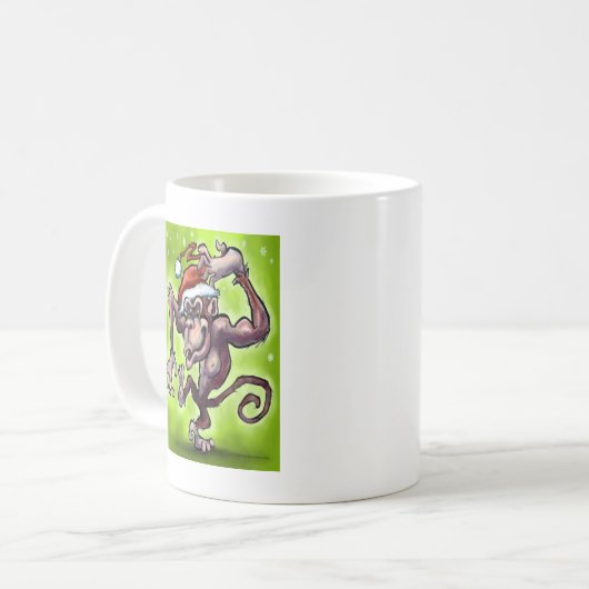 Chimpanzee Weihnachten Kaffeetasse (Vorderseite Links)