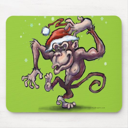 Chimpanzee Weihnachten Mousepad (Vorne)