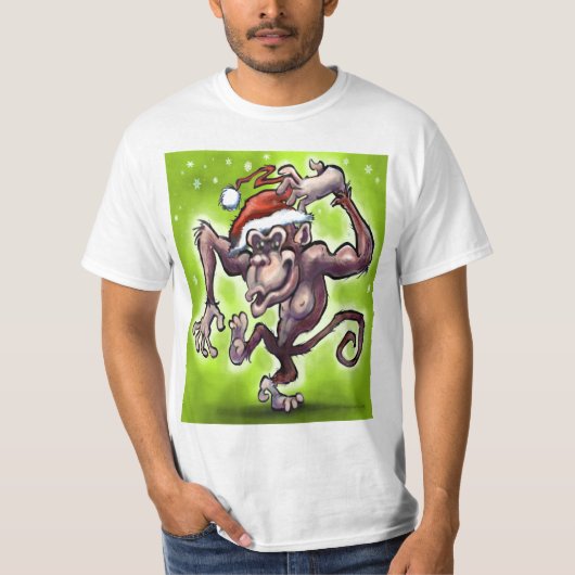 Chimpanzee Weihnachten T-Shirt (Vorderseite)