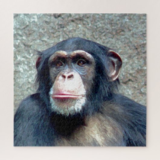 Chimpanzee Wildtiere Art Foto Puzzle (Vertikal)