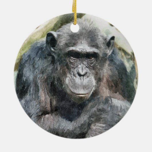 CHIMPANZEES KERAMIKORNAMENT (Hinten)