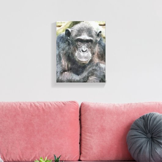 CHIMPANZEES LEINWANDDRUCK (Insitu (Wohnzimmer))