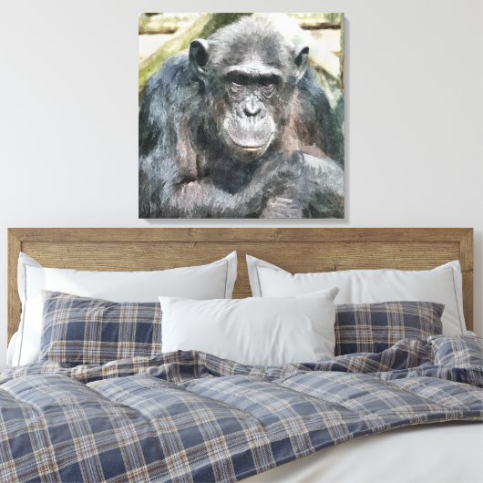 CHIMPANZEES LEINWANDDRUCK (Insitu (Schlafzimmer))