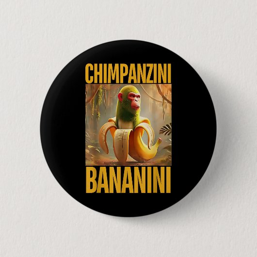 Chimpanzini Bananini Italienisch Brainrot Meme Boy Button (Vorderseite)