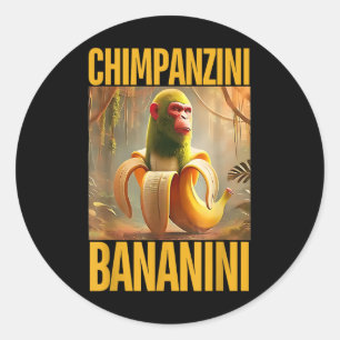 Chimpanzini Bananini Italienisch Brainrot Meme Boy Runder Aufkleber
