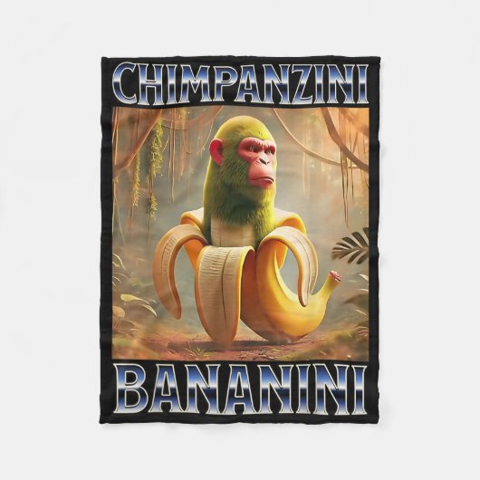 Chimpanzini Bananini - Italienisch Brainrot Meme Fleecedecke (Vorderseite)