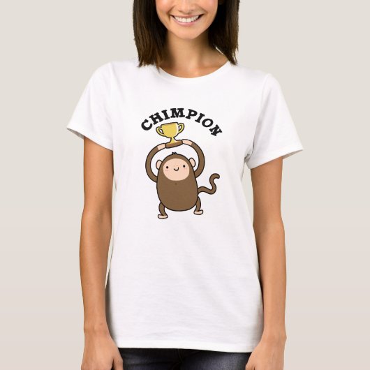 Chimpion Funny Champion Chimpanzee Pun T-Shirt (Vorderseite)