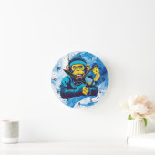 Chimpy Smash Pickleball Runde Wanduhr (Zuhause)