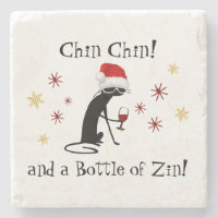 Chin Chin und eine Flasche Zin Funny Wine Cat