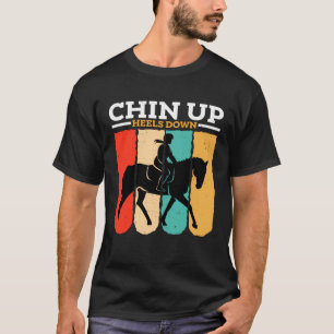 Chin hoch Fersen runter Vintage Pferd Galopp für M T-Shirt