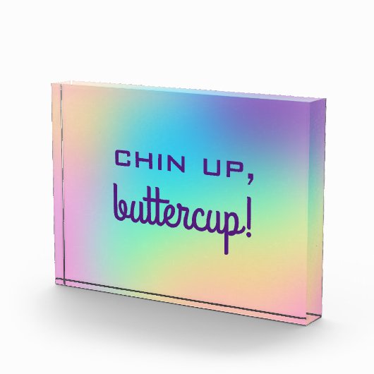 Chin Up, Buttercup! Rainbow Gradient Block (Rechts)