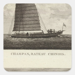 CHINA 3 QUADRATISCHER AUFKLEBER