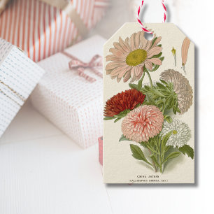 China Asters - Exquisite Vintage florale botanisch Geschenkanhänger