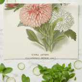 China Asters - Exquisite Vintage florale botanisch Geschirrtuch (Gefaltet)