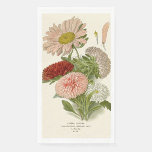 China Asters - Exquisite Vintage florale botanisch Serviette