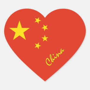 China-Aufkleber, Herz, Patriotische Chinesische Fl Herz-Aufkleber