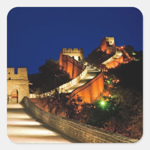 China, Badaling, Great Wall, Sicht auf Quadratischer Aufkleber