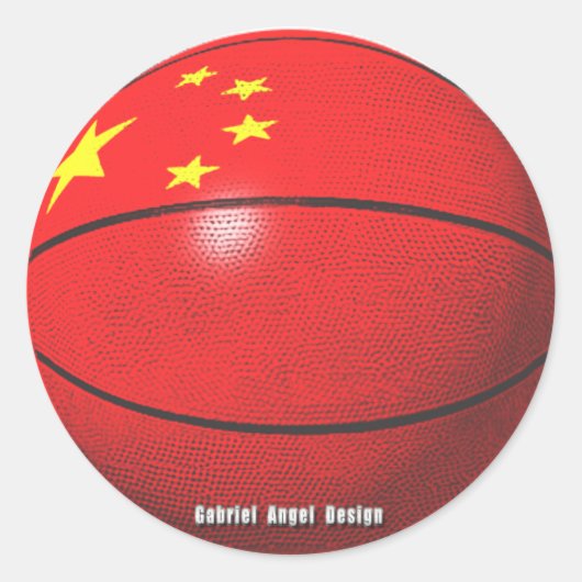 China Basketball Runder Aufkleber (Vorderseite)