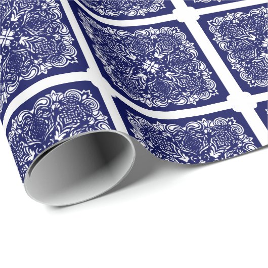 China Blau Geschenkpapier (Rolleneckpunkt)