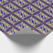China Blau und Gold Geschenkpapier (Ecke)