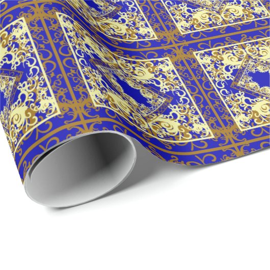 China Blau und Gold Geschenkpapier (Rolleneckpunkt)
