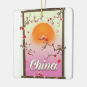 China Blossom Sunset Keramikornament (Links)