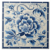 China Blue Ink Blume Art 14 Fliese (Vorderseite)