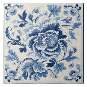 China Blue Ink Blume Art 3 Fliese (Vorderseite)