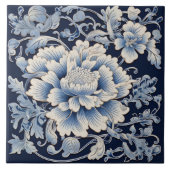 China Blue Ink Blume Art 7 Fliese (Vorderseite)
