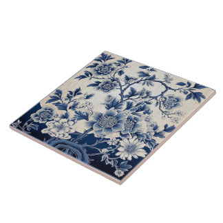 China Blue Ink Blume Art 9 Fliese