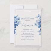 China Blue Watercolor Floral Brautparty Einladung (Vorderseite)