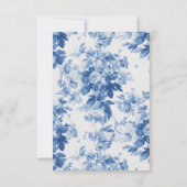 China Blue Watercolor Floral Brautparty Einladung (Rückseite)