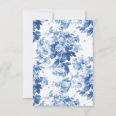 China Blue Watercolor Floral Brautparty Einladung (Rückseite)