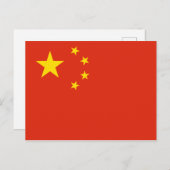 China (Chinesisch) Flag Postkarte (Vorne/Hinten)