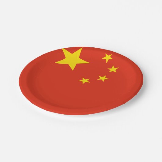 China (chinesisch) Flagge Pappteller (Schrägansicht)