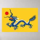 China Chinesische Drachenflagge Qing-Dynastie Poster (Vorne)