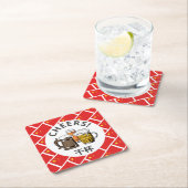 CHINA Chinesischer Bier Cartoon Rechteckiger Pappuntersetzer (Vor Ort)