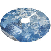 China Chinoiserie Cherry Polyester Weihnachtsbaumdecke (Schrägansicht)